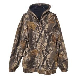 Vintage 90s Winchester Realtree AP Camo Black Reversible Full Zip Hoodie - XL